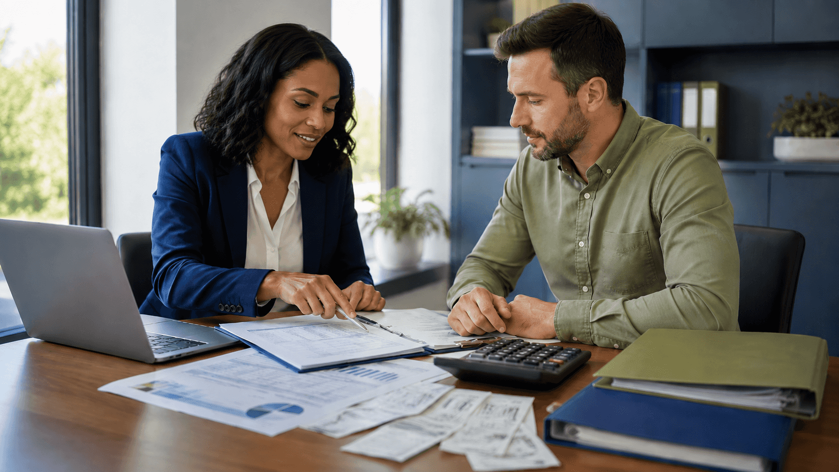 An accountant reviewing common audit findings with a business owner.